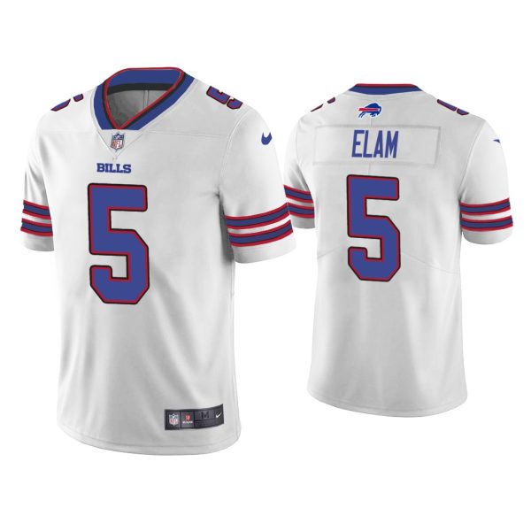 Men Kaiir Elam Buffalo Bills White 2022 NFL Draft Vapor Limited Jersey