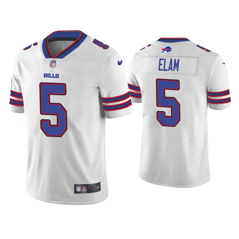 Men Kaiir Elam Buffalo Bills White 2022 NFL Draft Vapor Limited Jersey