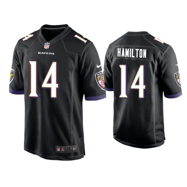 Men Kyle Hamilton Baltimore Ravens Black 2022 NFL Draft Game Jersey