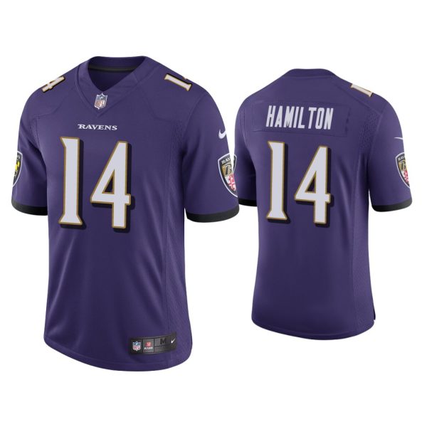 Men Kyle Hamilton Baltimore Ravens Purple 2022 NFL Draft Vapor Limited Jersey