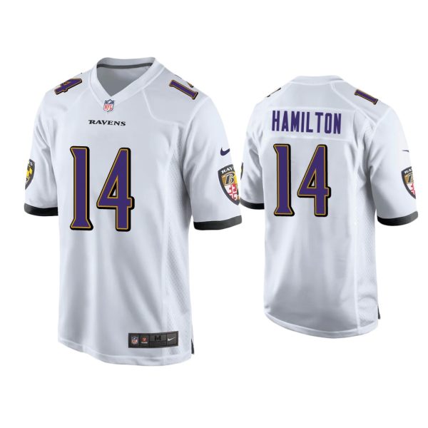 Men Kyle Hamilton Baltimore Ravens White 2022 NFL Draft Game Jersey