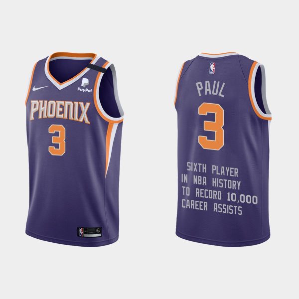 Men Phoenix Suns 3# Chris Paul Special Commemoration Jersey Record 10