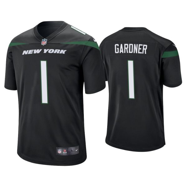 Men Sauce Gardner New York Jets Black 2022 NFL Draft Game Jersey