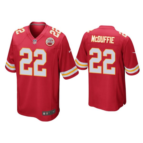 Men Trent McDuffie Kansas City Chiefs Red 2022 NFL Draft Game Jersey