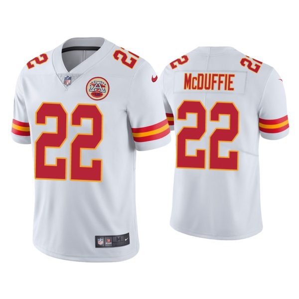 Men Trent McDuffie Kansas City Chiefs White 2022 NFL Draft Vapor Limited Jersey