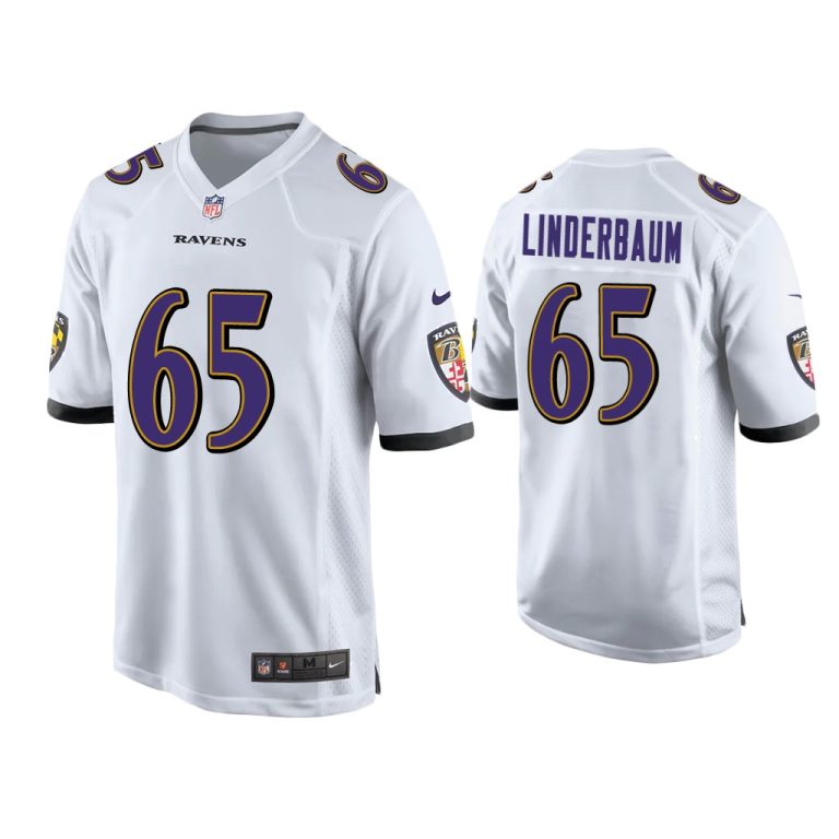 Men Tyler Linderbaum Baltimore Ravens White 2022 NFL Draft Game Jersey