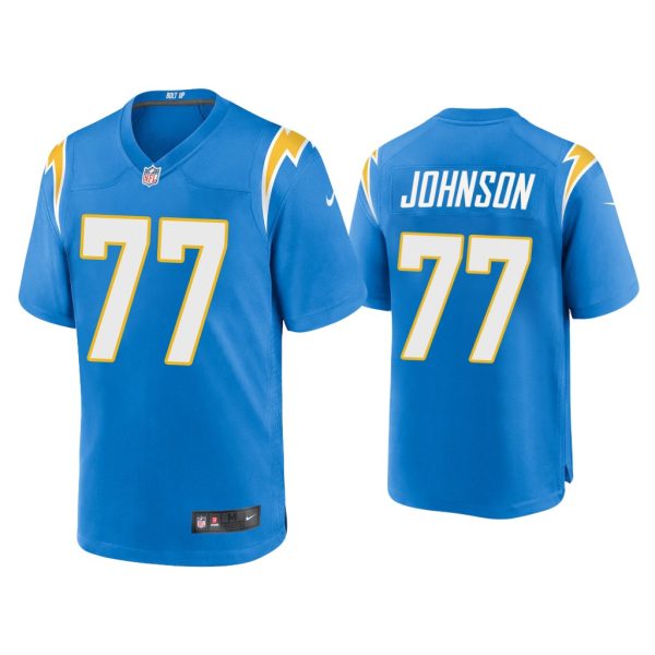 Men Zion Johnson Los Angeles Chargers Powder Blue 2022 NFL Draft Game Jersey