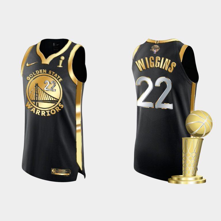 2021-22 NBA Finals Champs Andrew Wiggins #22 Black Gold Golden Black Gold Jersey