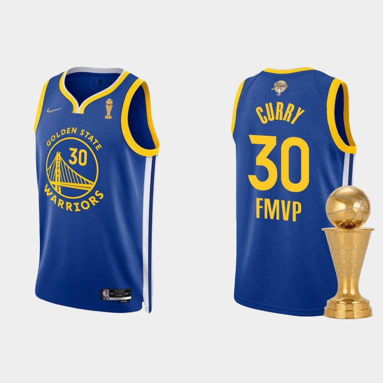 Golden State Warriors #30 Stephen Curry Jersey 2021-22 NBA FMVP Royal