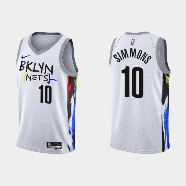 Men 2022-23 Brooklyn Nets No. 10 Ben Simmons City Edition White Swingman Jersey
