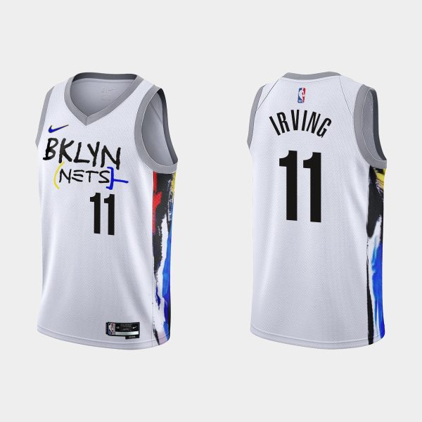 Men 2022-23 Brooklyn Nets No. 11 Kyrie Irving City Edition White Swingman Jersey