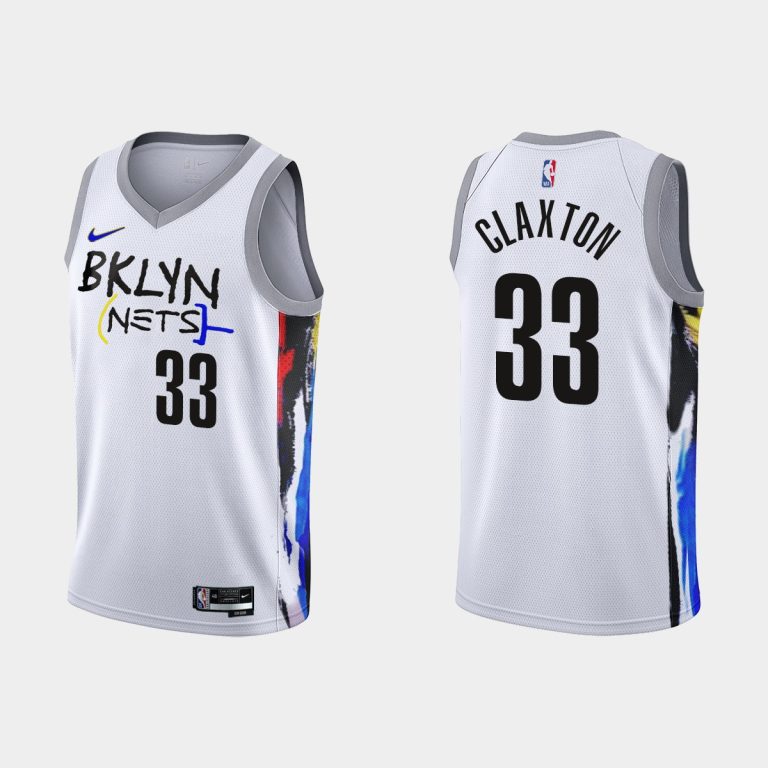 Men 2022-23 Brooklyn Nets No. 33 Nicolas Claxton City Edition White Swingman Jersey