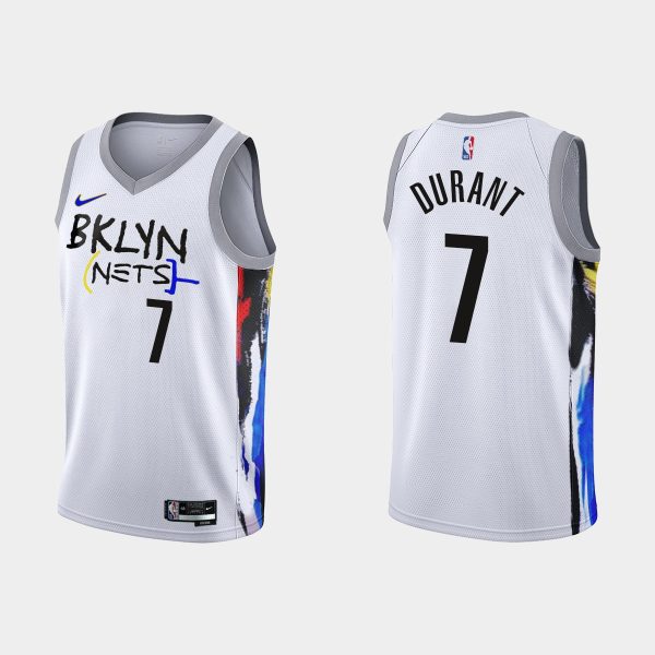 Men 2022-23 Brooklyn Nets No. 7 Kevin Durant City Edition White Swingman Jersey