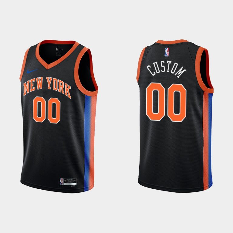 Men 2022-23 New York Knicks No. 00 Custom City Edition Black Swingman Jersey