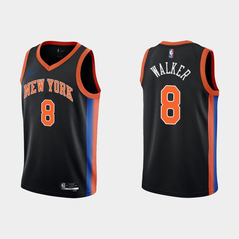 Men 2022-23 New York Knicks No. 8 Kemba Walker City Edition Black Swingman Jersey