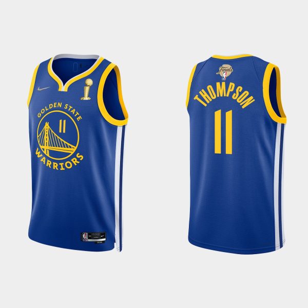 Men 2022 NBA Finals Champions Klay Thompson #11 Royal Icon Royal Jersey