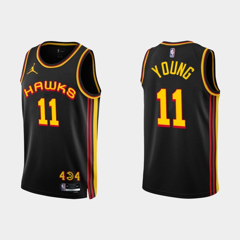 Men Atlanta Hawks #11 Trae Young 2022-23 Statement Edition Black Jersey