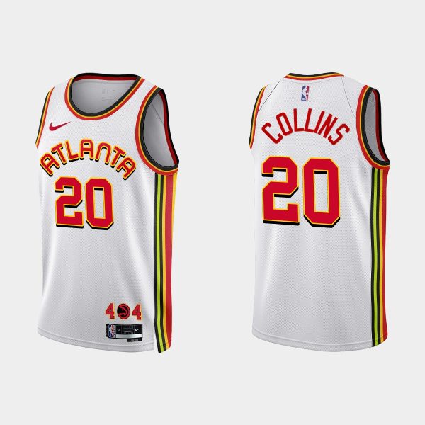 Men Atlanta Hawks #20 John Collins 2022-23 Association Edition White Jersey