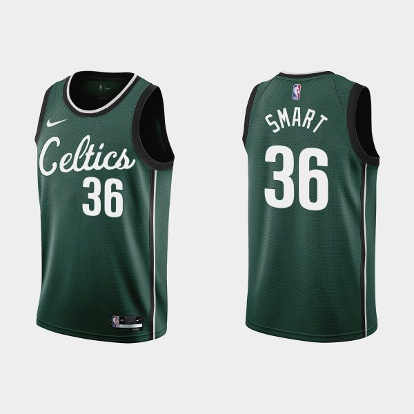 Men Boston Celtics #36 Marcus Smart 2022-23 City Edition Green Jersey