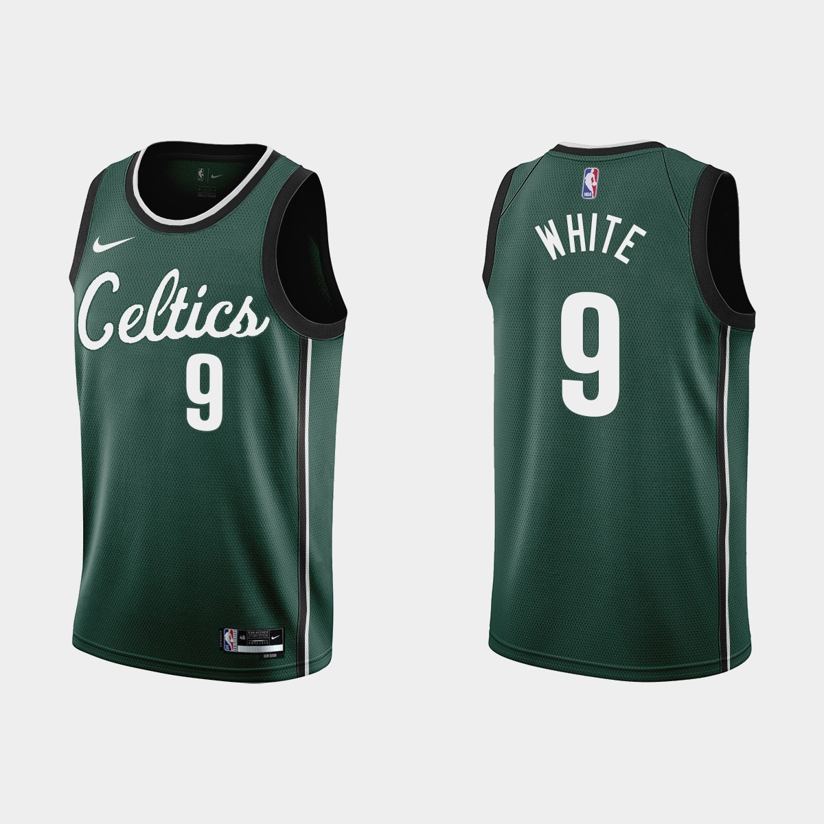 Men Boston Celtics 9 Derrick White 202223 City Edition Green Jersey