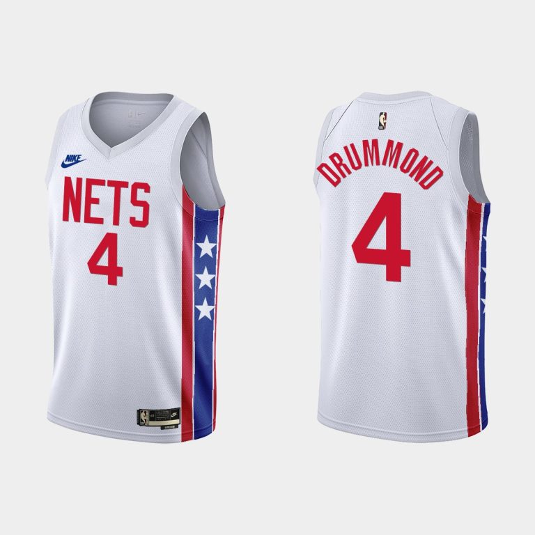 Men Brooklyn Nets Andre Drummond #4 2022-23 Classic Edition White Jersey