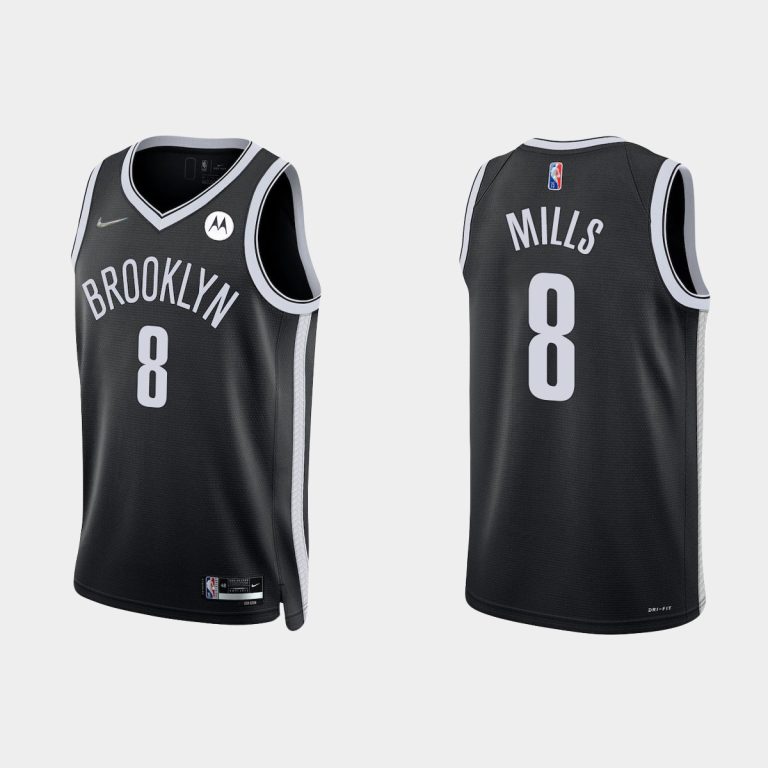 Men Brooklyn Nets Patty Mills #8 2021/22 75th Anniversary Diamond Black Jersey Icon