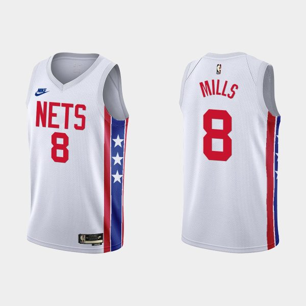 Men Brooklyn Nets Patty Mills #8 2022-23 Classic Edition White Jersey