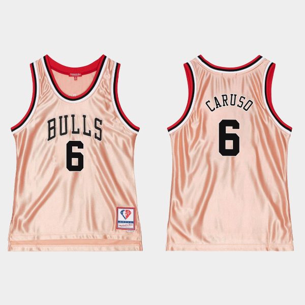 Men Chicago Bulls No. 6 Alex Caruso 75th Anniversary Rose Gold Jersey