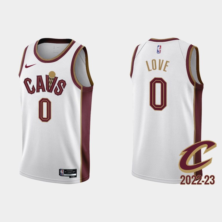 Men Gold is Back Cleveland Cavaliers #0 Kevin Love 2022-23 Association Edition White Jersey