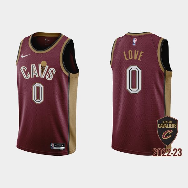 Men Gold is Back Cleveland Cavaliers #0 Kevin Love 2022-23 Icon Edition Wine Jersey