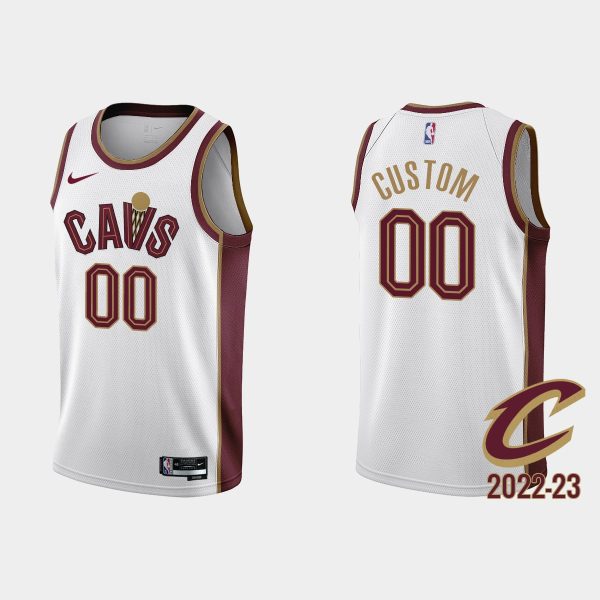 Men Gold is Back Cleveland Cavaliers #00 Custom 2022-23 Association Edition White Jersey