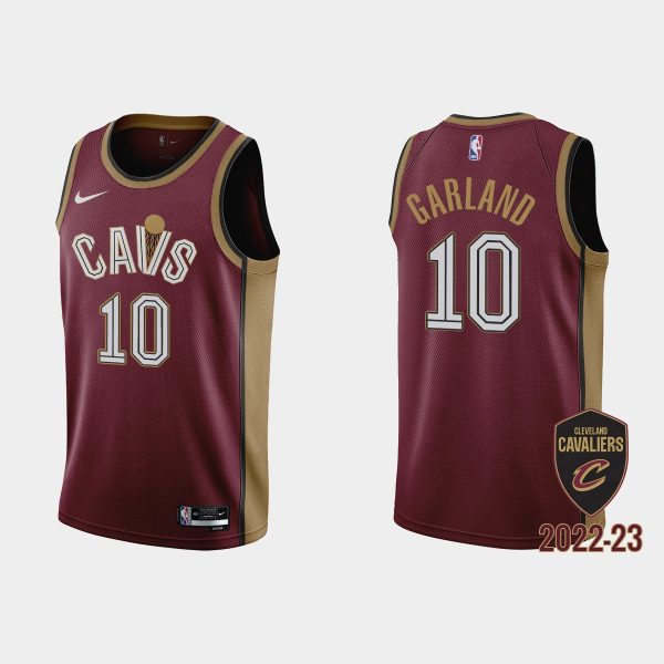 Men Gold is Back Cleveland Cavaliers #10 Darius Garland 2022-23 Icon Edition Wine Jersey