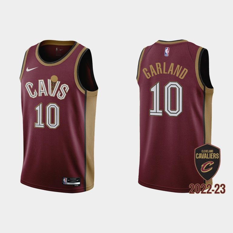 Men Gold is Back Cleveland Cavaliers #10 Darius Garland 2022-23 Icon Edition Wine Jersey