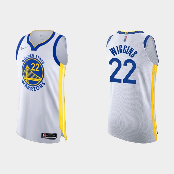 Men Golden State Warriors Andrew Wiggins #22 2021/22 75th Anniversary Association White Jersey