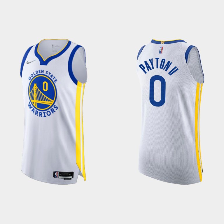 Men Golden State Warriors Gary Payton II #0 2021/22 75th Anniversary Association White Jersey