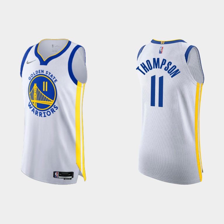 Men Golden State Warriors Klay Thompson #11 2021/22 75th Anniversary Association White Jersey