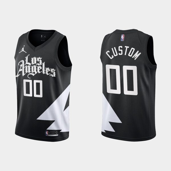 Men Los Angeles Clippers #00 Custom 2022-23 Statement Edition Black Jersey