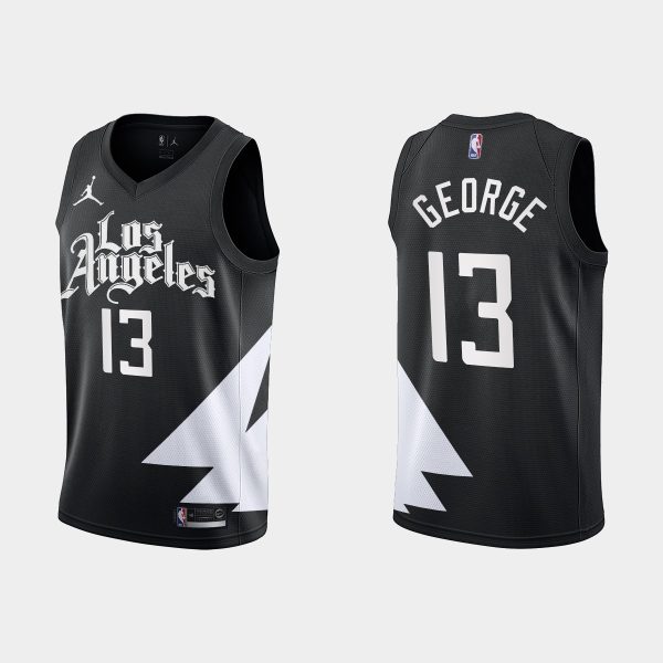 Men Los Angeles Clippers #13 Paul George 2022-23 Statement Edition Black Jersey