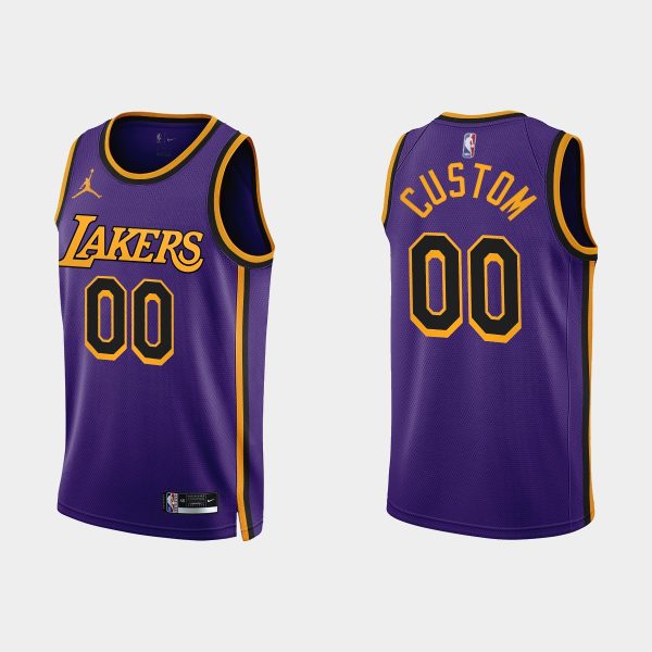 Men Los Angeles Lakers #00 Custom 2022-23 Statement Edition Purple Jersey