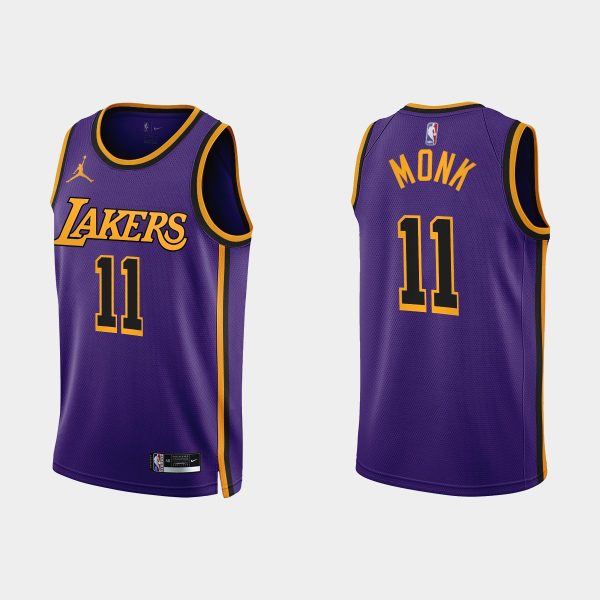 Men Los Angeles Lakers #11 Malik Monk 2022-23 Statement Edition Purple Jersey