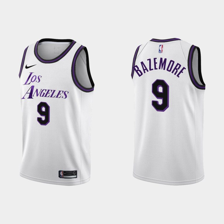 Men Los Angeles Lakers #9 Kent Bazemore 2022-23 City Edition White Jersey