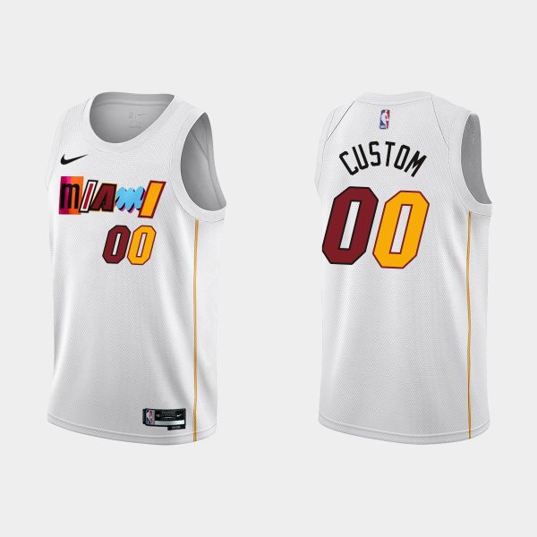 Men Miami Heat #00 Custom 2022-23 City Edition White Jersey