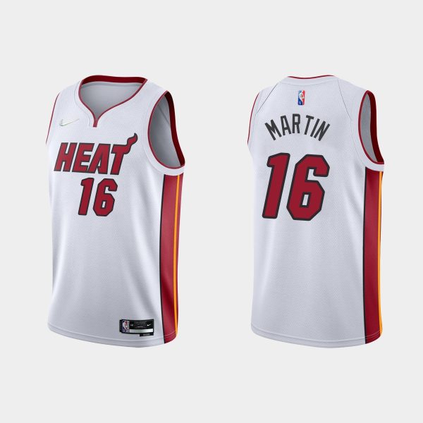 Men Miami Heat #16 Caleb Martin NBA 75th Anniversary Association White Jersey