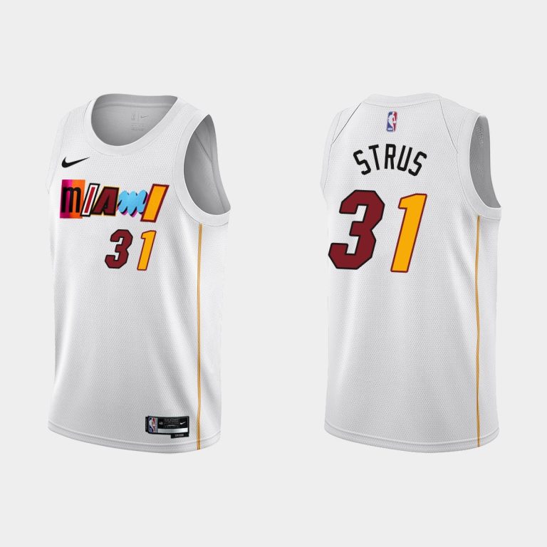 Men Miami Heat #31 Max Strus 2022-23 City Edition White Jersey