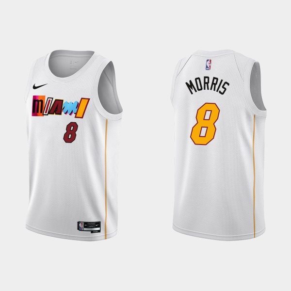 Men Miami Heat #8 Markieff Morris 2022-23 City Edition White Jersey