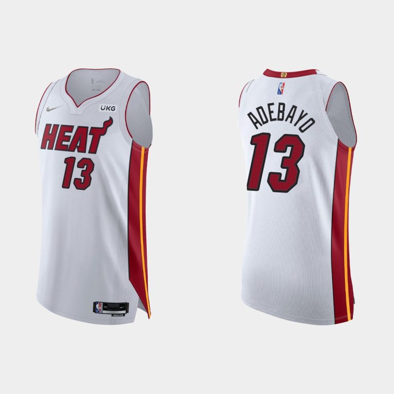 Men Miami Heat Bam Adebayo #13 2021/22 75th Anniversary Association White Jersey