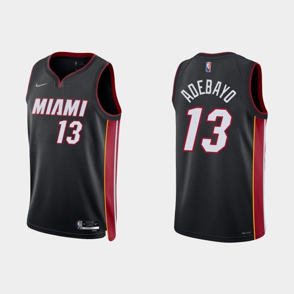 Men Miami Heat Bam Adebayo #13 2021/22 75th Anniversary Diamond Black Jersey Icon