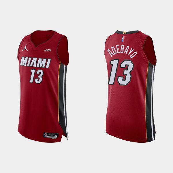 Men Miami Heat Bam Adebayo #13 2021/22 75th Anniversary Statement Red Jersey