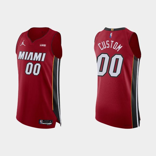Men Miami Heat Custom #00 2021/22 75th Anniversary Statement Red Jersey