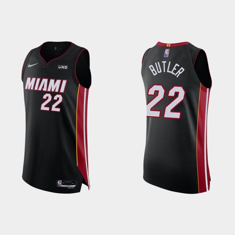 Men Miami Heat Jimmy Butler #22 2021/22 75th Anniversary Icon Black Jersey